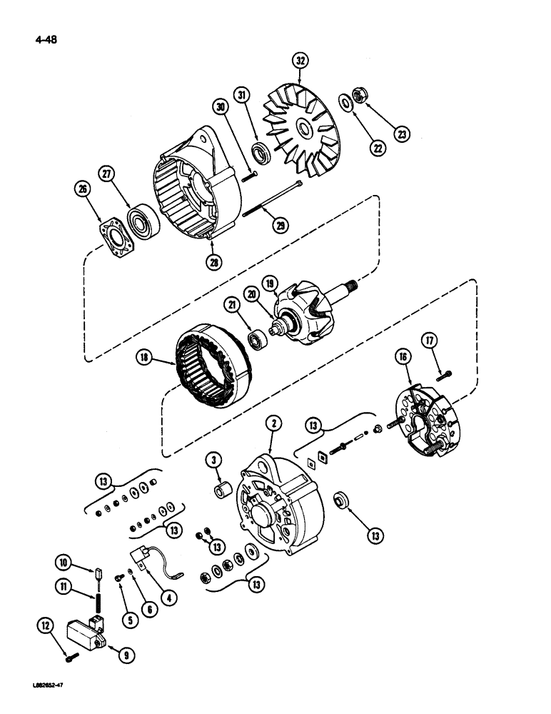 Схема запчастей Case IH 1844 - (4-48) - ALTERNATOR, 110 AMPERE (06) - ELECTRICAL SYSTEMS