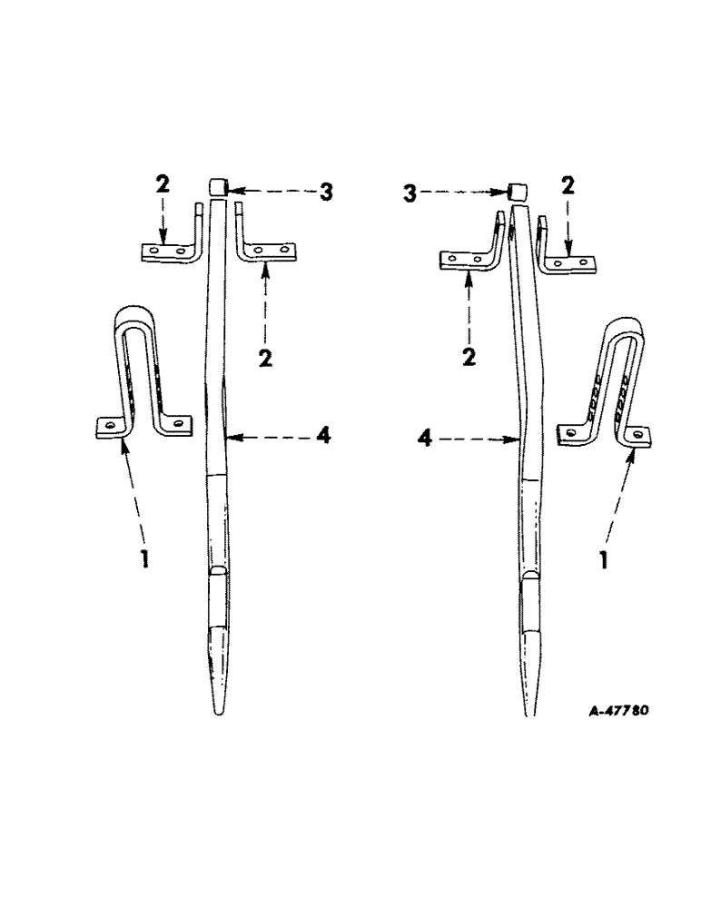 Схема запчастей Case IH 34U-FTC26 - (B-13) - COUPLING BEAMS, (FOR 2CK-FTC26 AND 34U-FTC26 ROTARY CUTTERS) (USED 1957 TO 1961) 