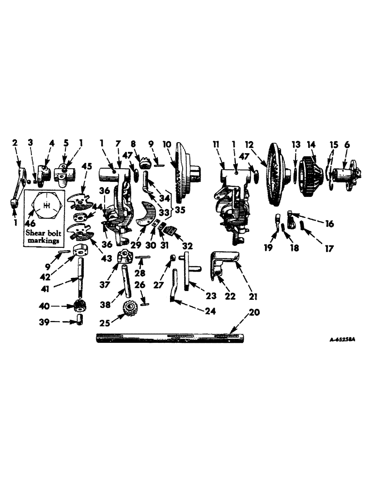 Схема запчастей Case IH 46 - (41) - TWISTER AND TWISTER SHAFT, FOR NO. 46-W BALER 