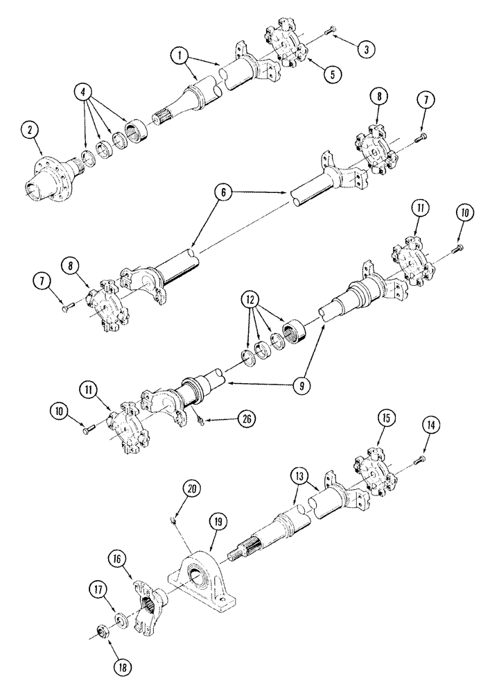 Схема запчастей Case IH STX375 - (06-33) - DRIVE SHAFT (06) - POWER TRAIN