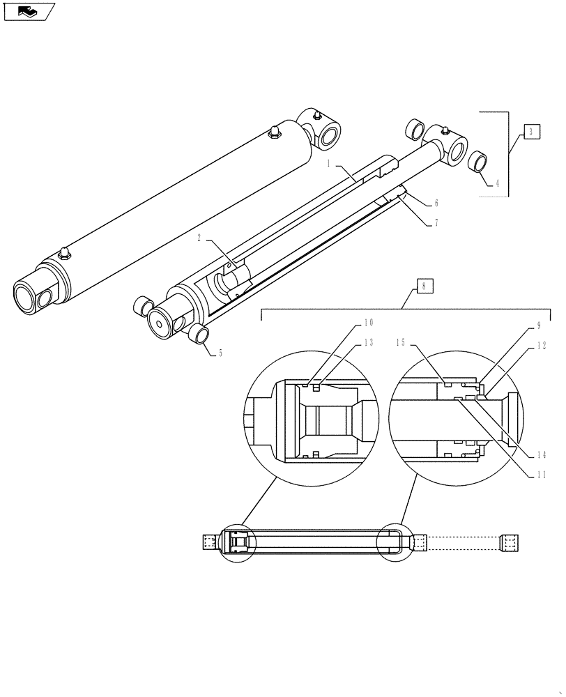 Схема запчастей Case IH L790 - (35.100.04) - CYLINDER (LDR12707510) (35) - HYDRAULIC SYSTEMS