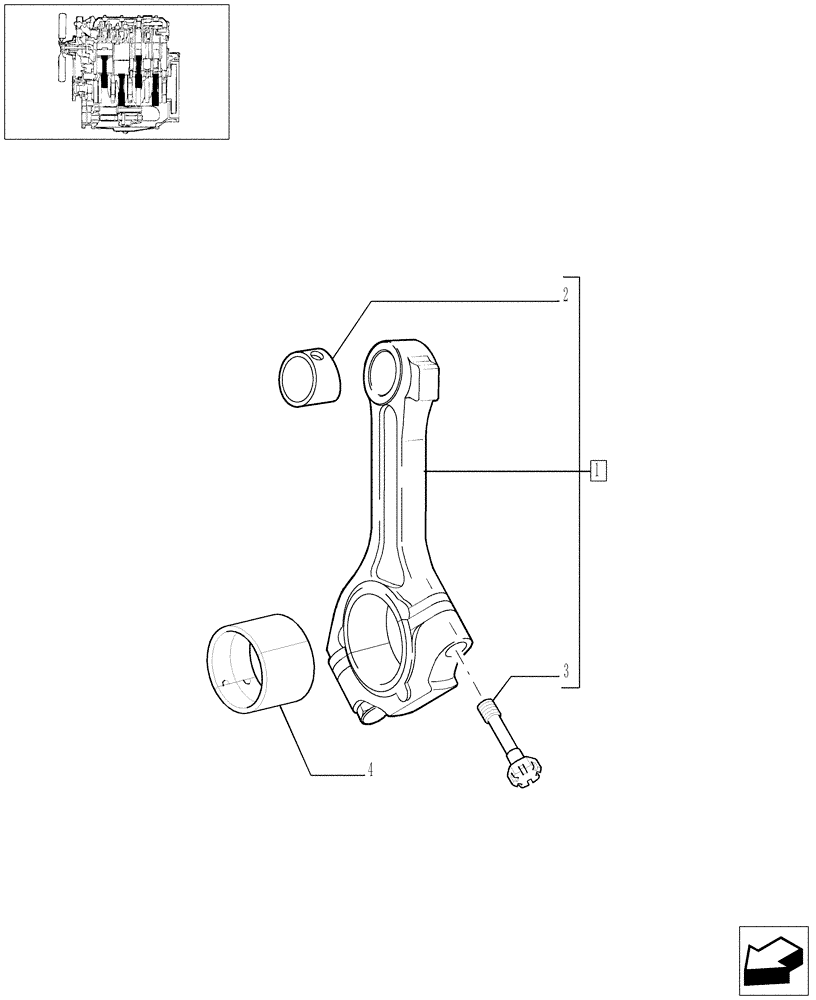 Схема запчастей Case IH JX70 - (0.08.1/01) - CONNECTING ROD (01) - ENGINE