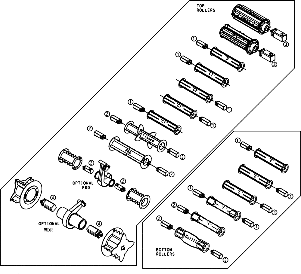 Схема запчастей Case IH 7700 - (B01[03]) - HYDRAULIC MOTORS {ROLLERS and CHOPPER LOCATION} Hydraulic Components & Circuits