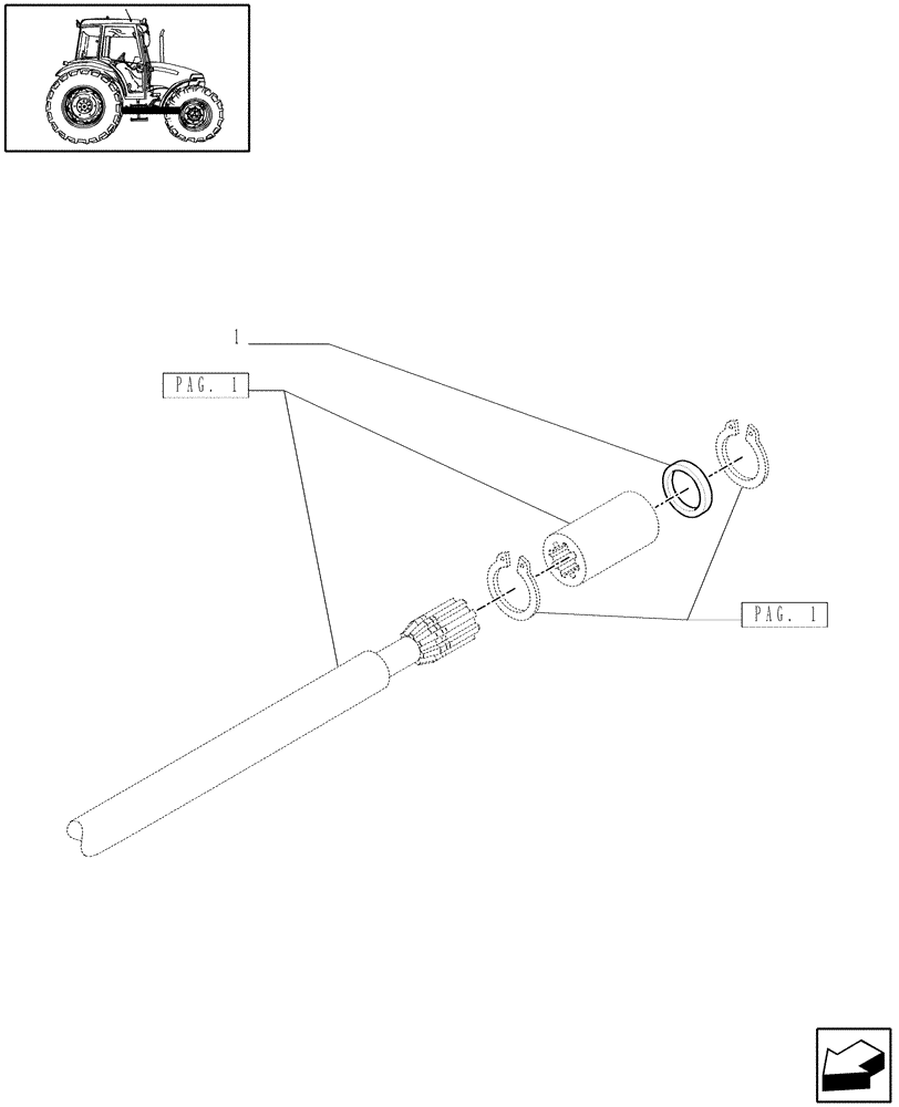 Схема запчастей Case IH JX60 - (1.38.5/04[02]) - (VAR.324) STANDARD FRONT AXLE W/LIMITED SLIP DIFF, W/ FRONT BRAKES (30KM/H) - 4WD PROPELLER SHAFT (04) - FRONT AXLE & STEERING