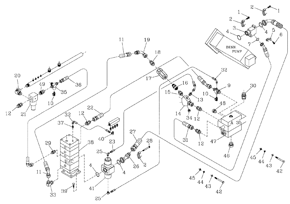 Схема запчастей Case IH 7700 - (B07[03]) - HYDRAULIC CIRCUIT,  BASECUTTER, DENISON PUMP, HIGH HORSEPOWER Hydraulic Components & Circuits