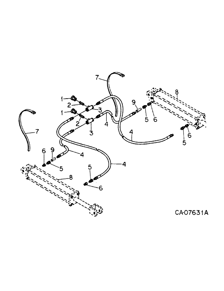 Схема запчастей Case IH 365 - (D-27) - HYDRAULIC CYLINDER & CONNECTIONS, WING FOLDING, 19 FT 8 IN., (08) - HYDRAULICS