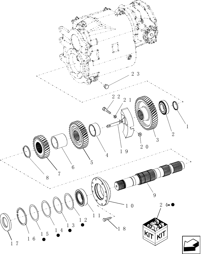 Схема запчастей Case IH 9010 - (66.260.26[02]) - OUTPUT SHAFT & GEARS, ROTOR GEARBOX - 9010 (66) - THRESHING