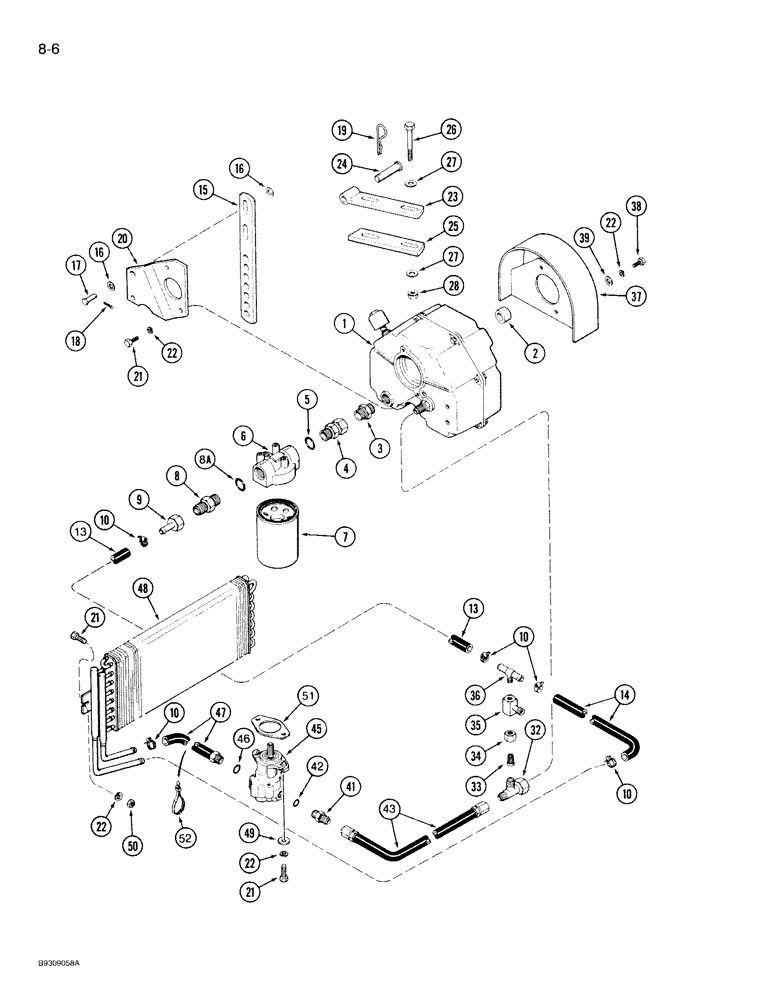 Схема запчастей Case IH 950 - (8-004) - BLOWER PUMP HYDRAULIC SYSTEM, 54O RPM PTO, ALL RIGID PLANTERS, 8 ROW WIDE-VERTICAL FOLD (08) - HYDRAULICS