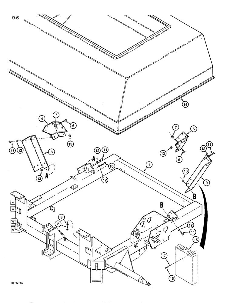 Схема запчастей Case IH 8600 - (9-006) - HOPPER CARRIER FRAME AND MOUNTING PARTS (09) - CHASSIS/ATTACHMENTS