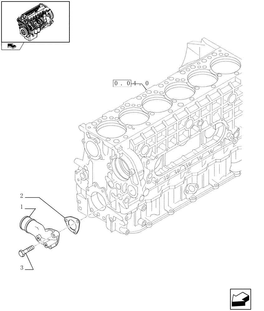 Схема запчастей Case IH F3CE0684C E002 - (0.32.3) - WATER PUMP PIPES (504061378) 