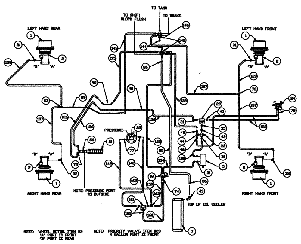 Схема запчастей Case IH PATRIOT WT - (05-001) - HYDRAULIC PLUMBING - BASIC UNIT Hydraulic Plumbing