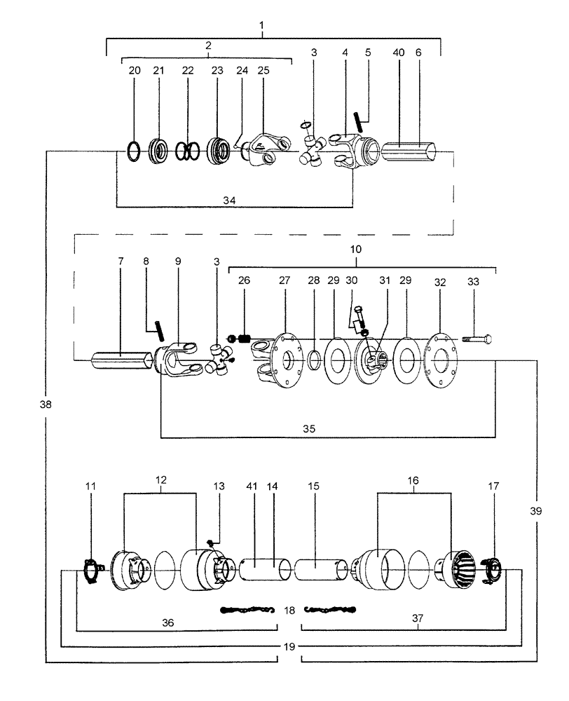 Схема запчастей Case IH 715414016 - (009) - DRIVELINE 