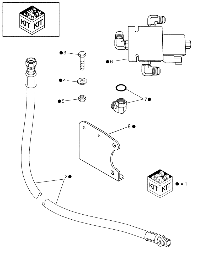 Схема запчастей Case IH RB464 - (18.97) - DIA KIT, SPLITTER VALVE (18) - ACCESSORIES