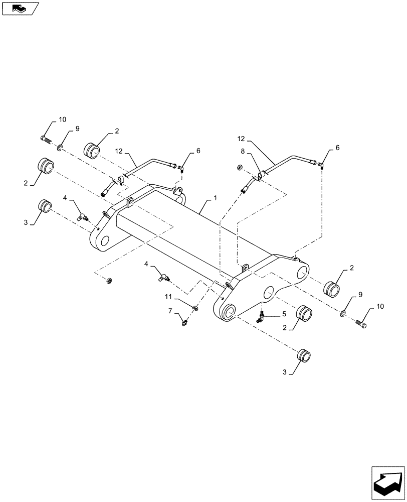 Схема запчастей Case IH STEIGER 450 - (35.120.03) - THREE POINT HITCH W/O PTO - ROCKER SHAFT ASSY. (35) - HYDRAULIC SYSTEMS