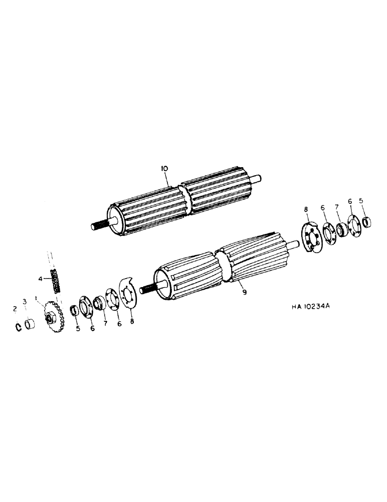 Схема запчастей Case IH SINGLE - (A-27) - SINGLE OVERSHOT AUGER HEADER, CONDITIONER LOWER ROLL, HEADER 