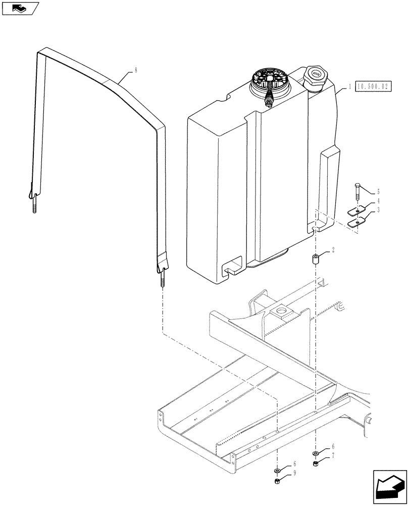 Схема запчастей Case IH 4430 - (10.500.01[01]) - DEF TANK MOUNTING, BSN YCT033001 (10) - ENGINE