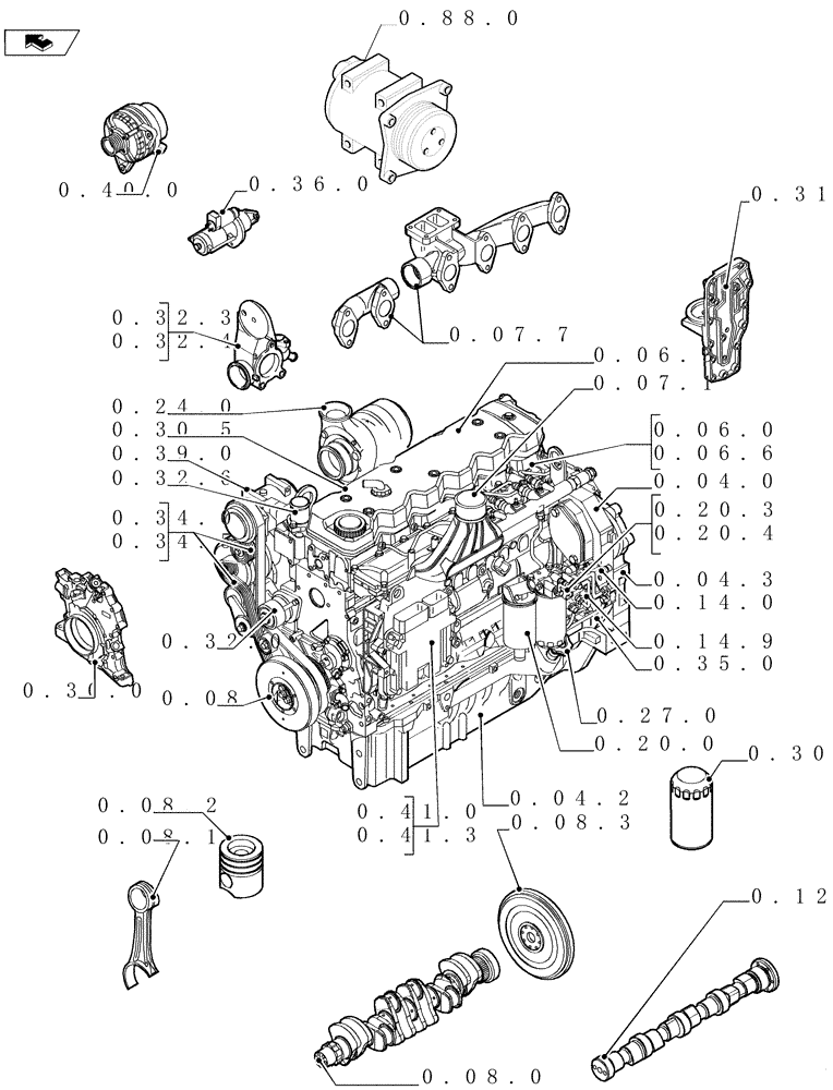 Схема запчастей Case IH PUMA 155 - (SEC. 01) - ENGINE (00) - GENERAL