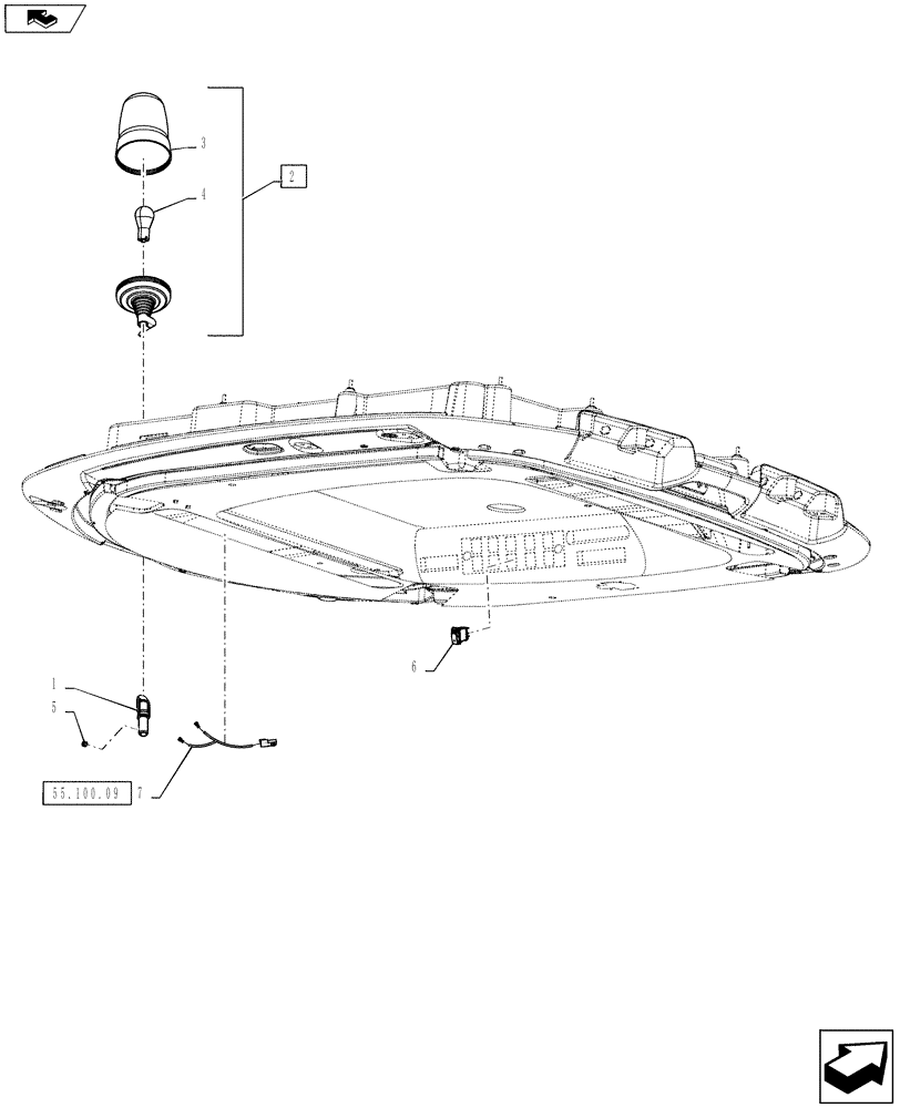 Схема запчастей Case IH 4430 - (55.408.01) - SINGLE BEACON LIGHT (55) - ELECTRICAL SYSTEMS