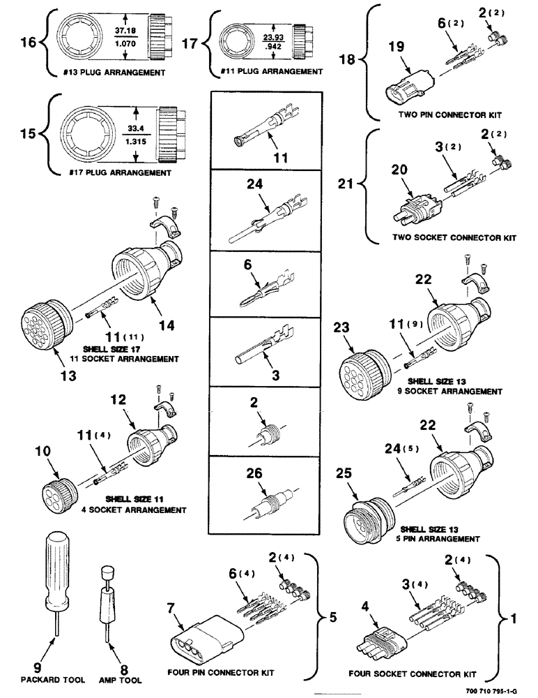 Схема запчастей Case IH 8455T - (4-16) - ELECTRICAL HARNESS SERVICE PARTS (06) - ELECTRICAL