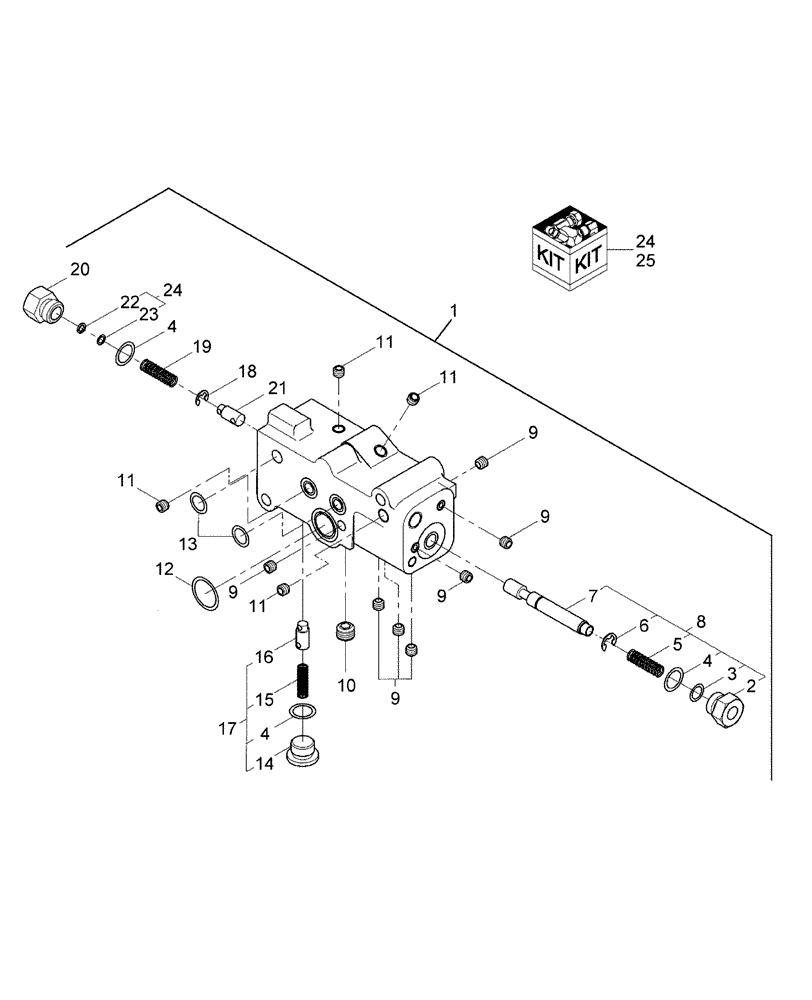 Схема запчастей Case IH FARMALL 60 - (07.03.01) - EHSS CONTROL VALVE (07) - HYDRAULIC SYSTEM