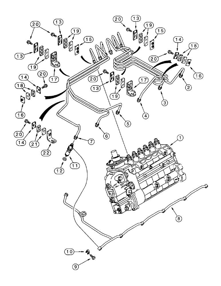 Схема запчастей Case IH 8850 - (10-82) - FUEL INJECTION SYSTEM, SERIAL NUMBER CFH0099165 AND LATER (03) - FUEL SYSTEM