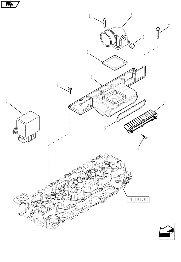 Схема запчастей Case IH MAGNUM 190 - (10.254.04[01]) - INTAKE MANIFOLD (10) - ENGINE