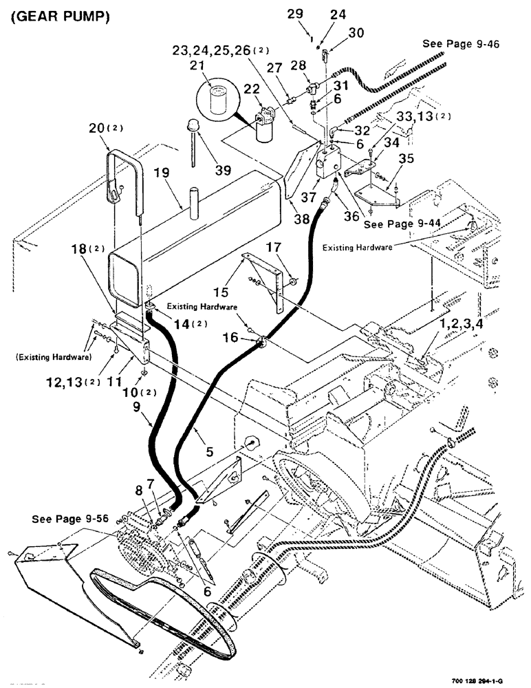 Схема запчастей Case IH 8530 - (9-42) - HYDRAULIC DRIVE AND CONTROL ASSEMBLY - FRONT, (GEAR PUMP) Decals & Attachments