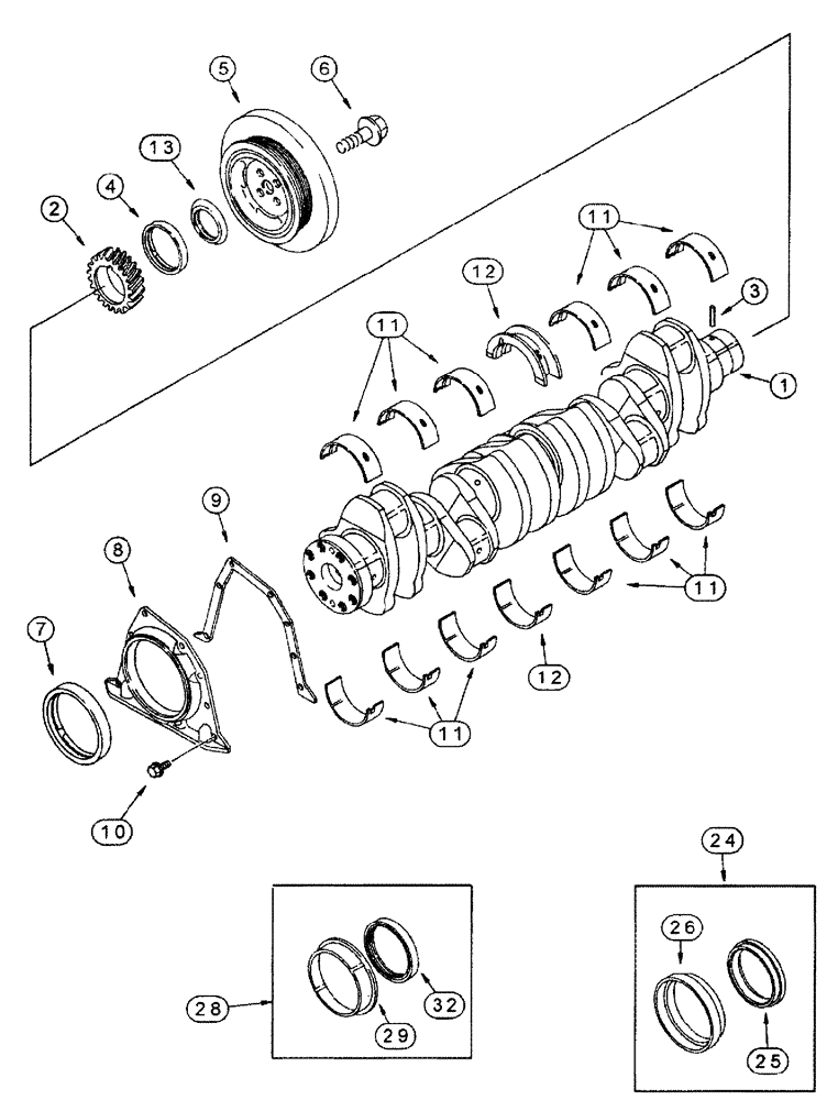 Схема запчастей Case IH SPX4260 - (03-018) - CRANKSHAFT (01) - ENGINE