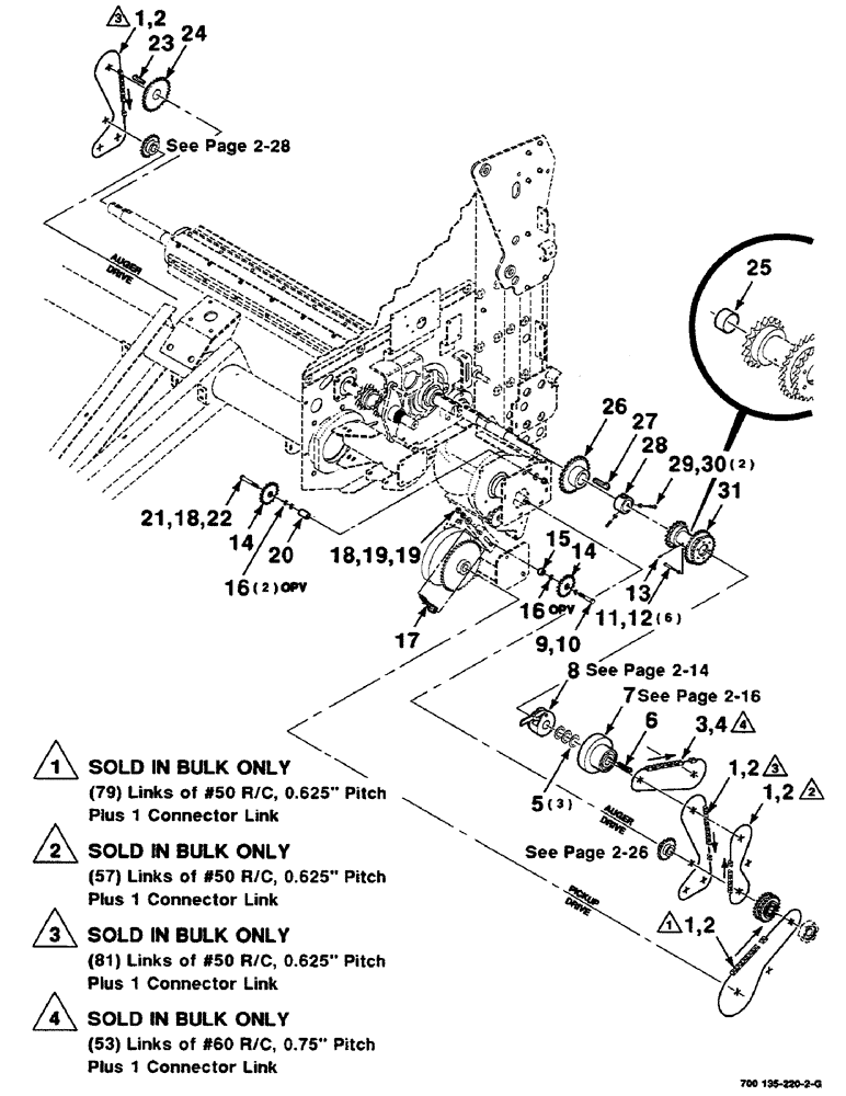 Схема запчастей Case IH RS551 - (2-12) - PICKUP AND AUGER DRIVE ASSEMBLY Driveline