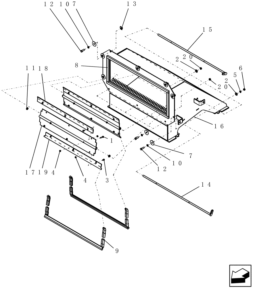 Схема запчастей Case IH ADX2180 - (L.10.E[05]) - OUTLET PLENUM AIR CONTROL (PART 1 OF 2) L - Field Processing