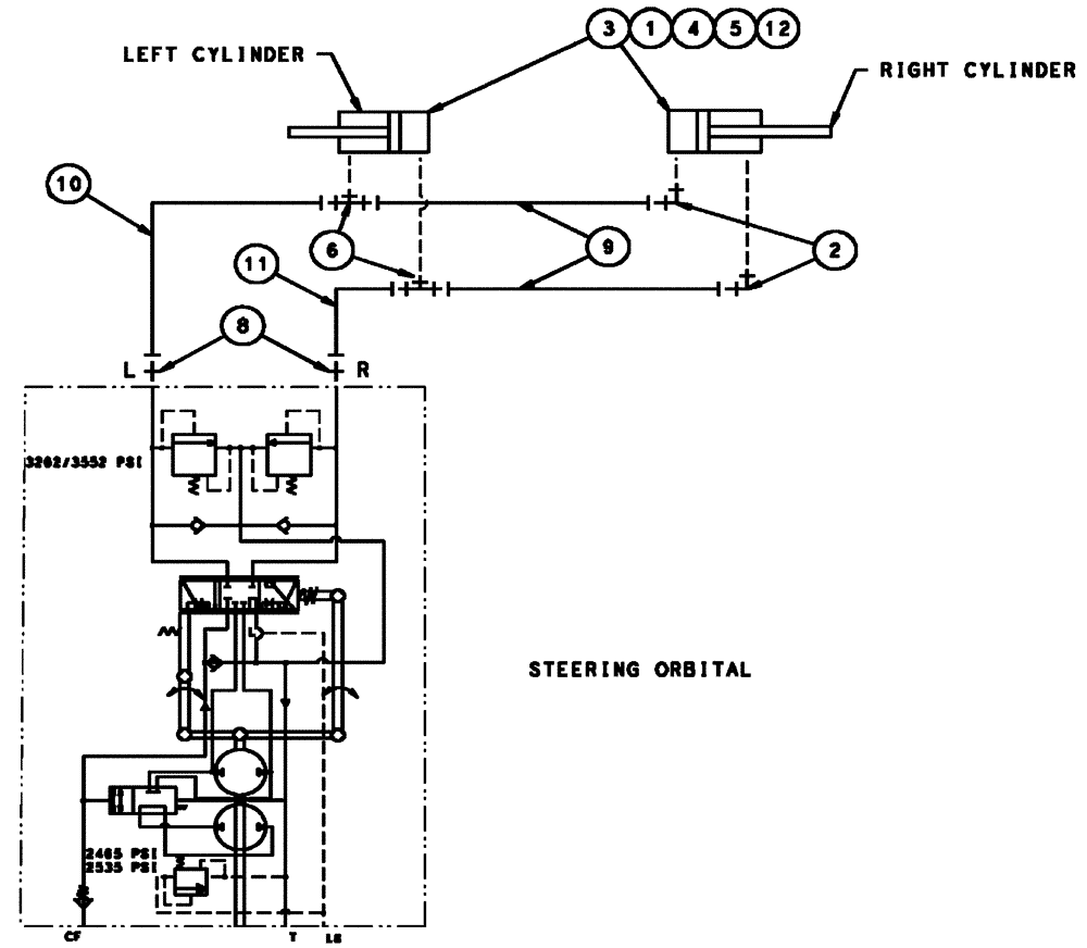 Схема запчастей Case IH FLX3510 - (06-006[02]) - HYDRAULIC STEERING GROUP (07) - HYDRAULICS