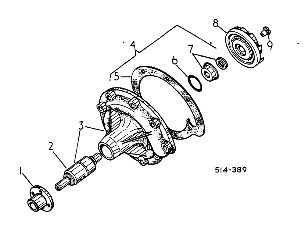 Схема запчастей Case IH 885 - (12-044) - WATER PUMP Power