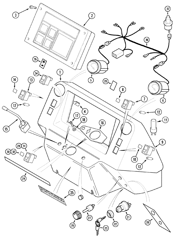 Схема запчастей Case IH C100 - (04-10) - INSTRUMENT PANEL (04) - ELECTRICAL SYSTEMS