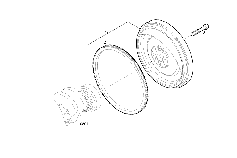 Схема запчастей Case IH F4BE0484F D606 - (0830.222) - ENGINE FLYWHEEL 