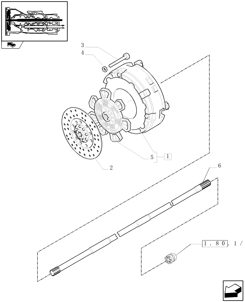 Схема запчастей Case IH FARMALL 105U - (1.25.0/01) - CLUTCH AND PTO SHAFT FOR 20X12 TRANSMISSION - L/CAB (03) - TRANSMISSION