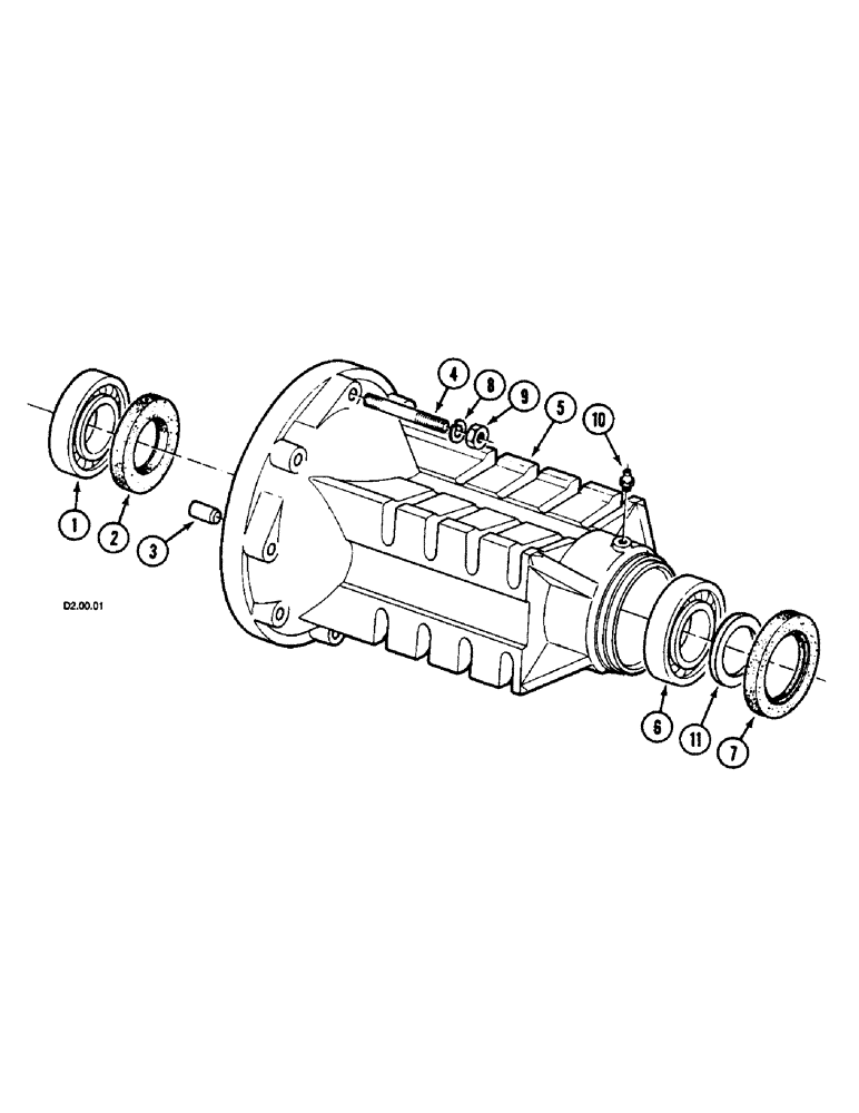 Схема запчастей Case IH 2150 - (6-106) - AXLE HOUSING, NARROW VERSION ONLY (06) - POWER TRAIN