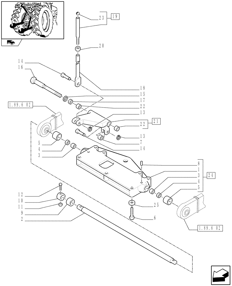 Схема запчастей Case IH FARMALL 60 - (1.89.6[01]) - IMPLEMENT CARRIER (09) - IMPLEMENT LIFT