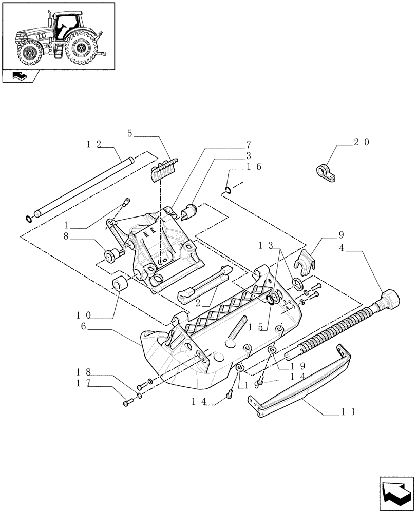 Схема запчастей Case IH PUMA 210 - (1.97.0[03]) - ARMREST CONTROL UNIT - SLIDE MECHANISM (10) - OPERATORS PLATFORM/CAB