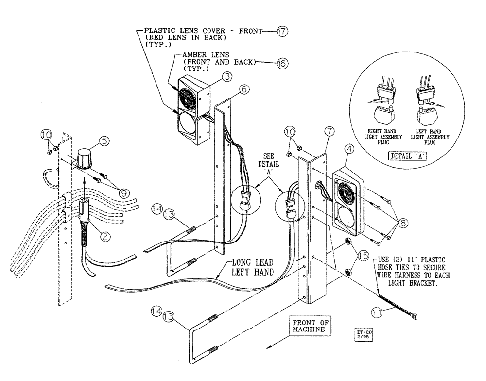 Схема запчастей Case IH 6700 - (015) - WARNING AND TAIL LIGHT KIT (04) - ELECTRICAL SYSTEMS