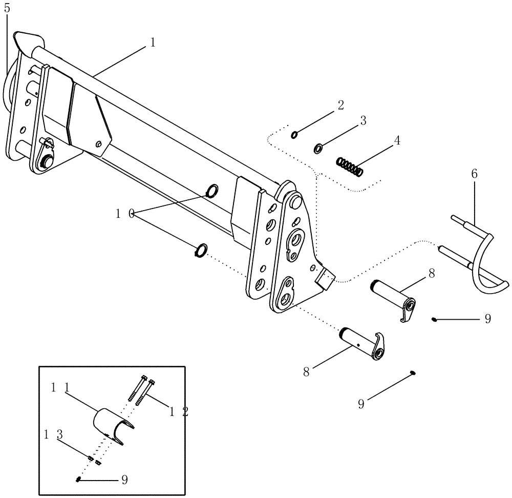 Схема запчастей Case IH LX172 - (09-08) - QUICK ATTACH ADAPTER (09) - CHASSIS/ATTACHMENTS