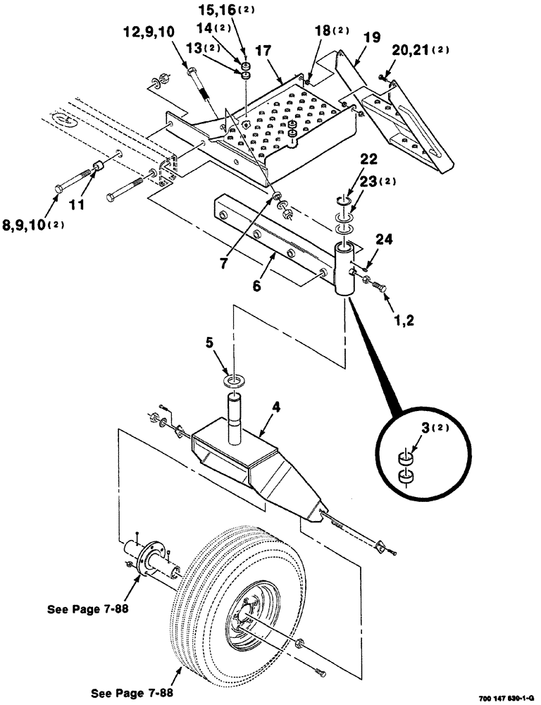 Схема запчастей Case IH 8860 - (07-82) - TAIL WHEEL AND STEP ASSEMBLY - LEFT (8860HP) (27) - REAR AXLE SYSTEM