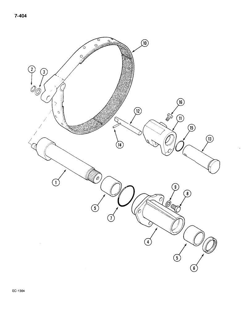 Схема запчастей Case IH 585 - (7-404) - PARK LOCK, HEAVY DUTY, WITH CAB, P.I.N. 18001 AND AFTER (07) - BRAKES