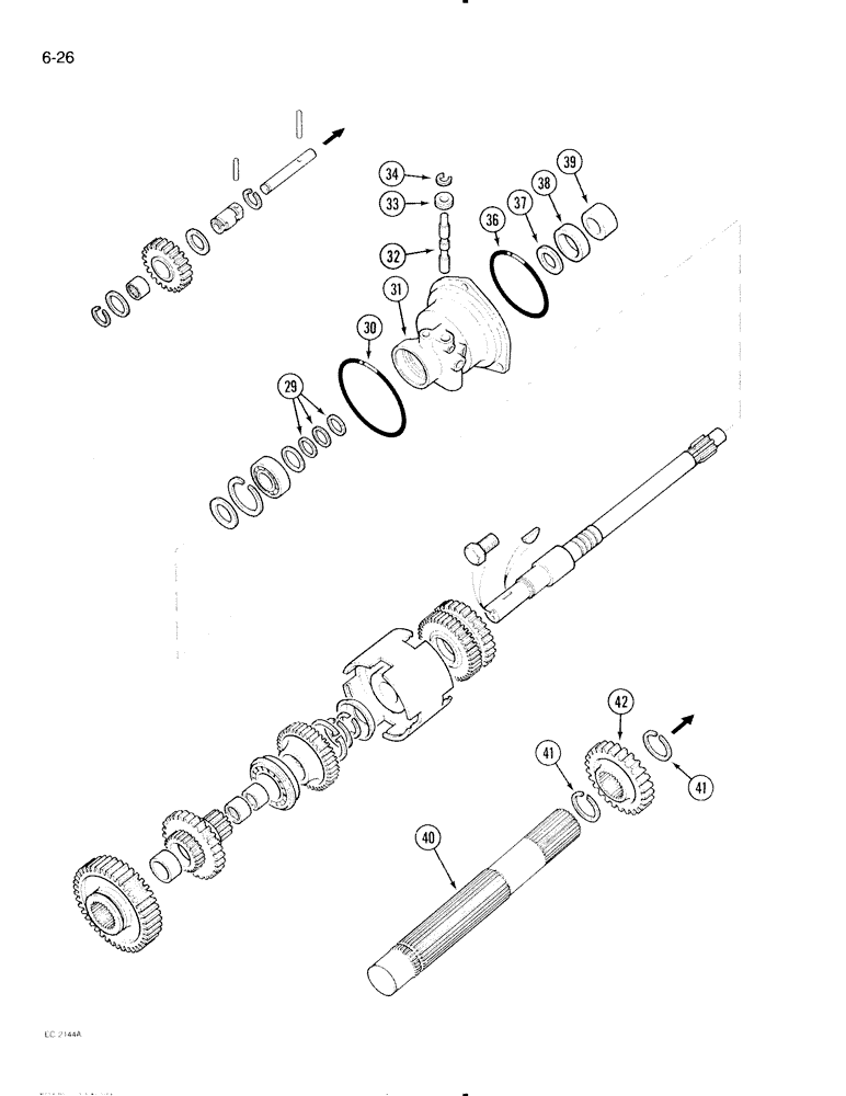 Схема запчастей Case IH 595 - (6-026) - SPEED TRANSMISSION, FORWARD AND REVERSE ATTACHMENT (06) - POWER TRAIN