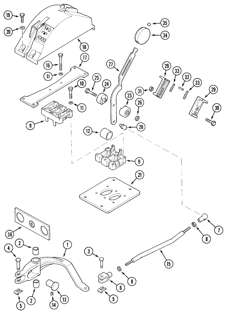 Схема запчастей Case IH 5220 - (8-36) - HYDRAULICS, CONTROLS FOR 4TH REMOTE VALVE (08) - HYDRAULICS