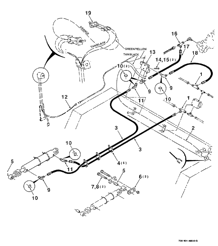 Схема запчастей Case IH 8840 - (09-024) - GUARD ANGLE TILT KIT (88) - ACCESSORIES