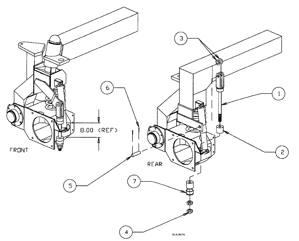 Схема запчастей Case IH SPX3185 - (04-024) - SUSPENSION & FRAME - SHOCK LIMITER ASSEMBLY Suspension & Frame