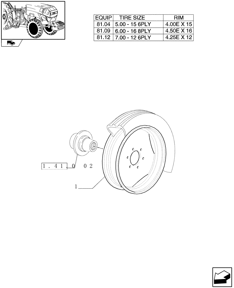 Схема запчастей Case IH FARMALL 85N - (81.00) - 2WD FRONT WHEELS (11) - WHEELS/TRACKS