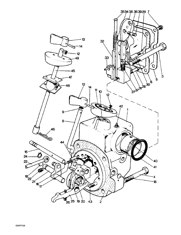 Схема запчастей Case IH 885 - (8-14) - CONTROL MECHANISM (08) - HYDRAULICS