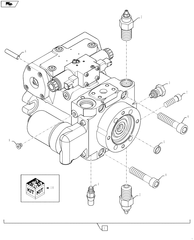 Схема запчастей Case IH 3230 - (29.100.12[04]) - LH HYDROSTATIC PUMP PORT PLATES WITH VALVES, SN YCT032640 AND AFTER (29) - HYDROSTATIC DRIVE