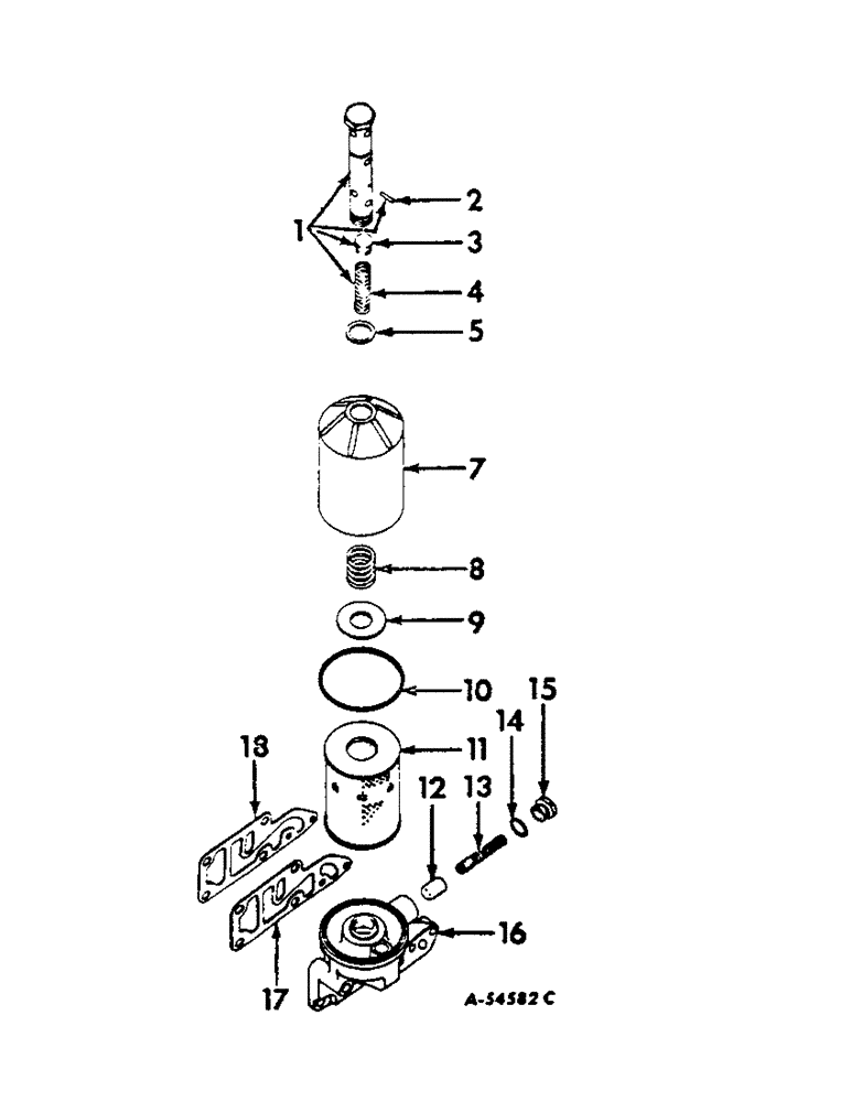 Схема запчастей Case IH 806 - (C-16) - CARBURETED ENGINE, LUBRICATING OIL FILTER, CARBURETED ENGINE TRACTORS C301 501 TO 2182 (01) - ENGINE